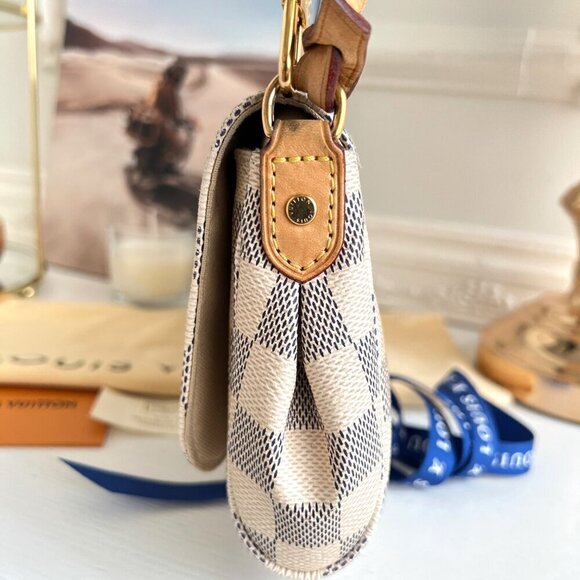 Authentic Louis Vuitton Favorite PM Azue Damier Crossbody Clutch Bag B0698 - Picture 7 of 16